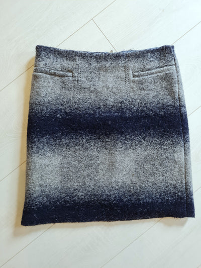 White Stuff navy/grey wool skirt 8