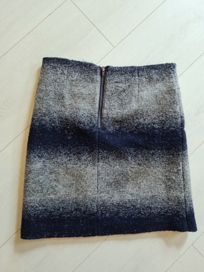 White Stuff navy/grey wool skirt 8