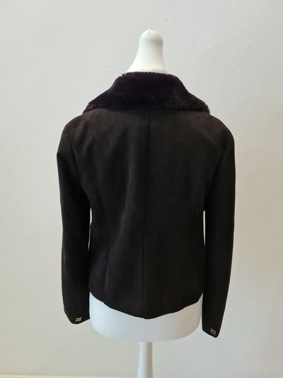 Sophyline Black Fur Collar Jacket Size Large