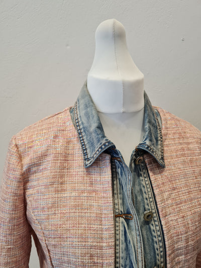 F&2 Pink & Denim Jacket Size M/L