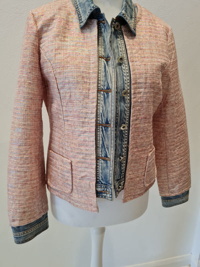 F&2 Pink & Denim Jacket Size M/L