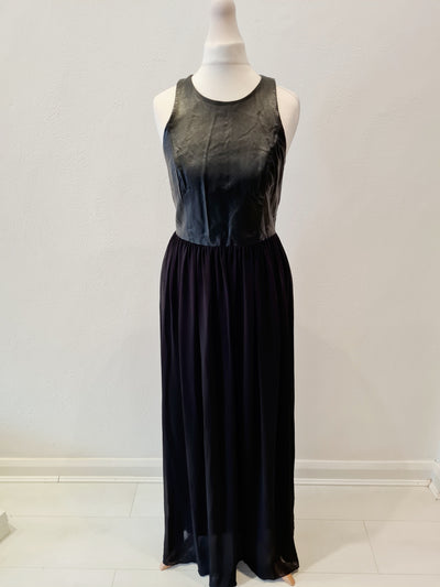 Armani Leather Top Maxi Dress Size Small