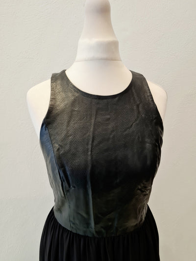 Armani Leather Top Maxi Dress Size Small