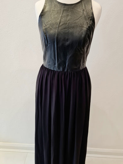 Armani Leather Top Maxi Dress Size Small