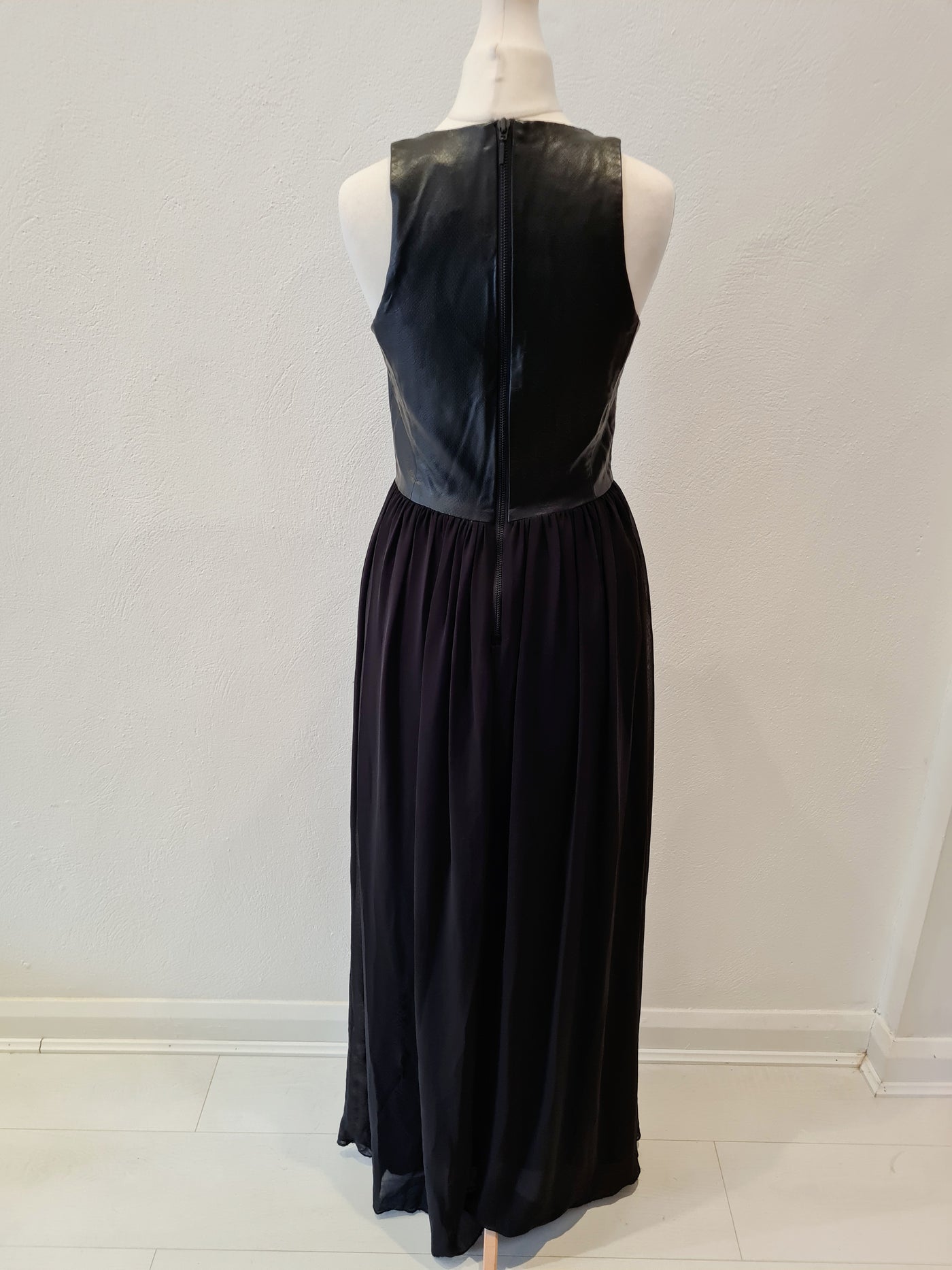 Armani Leather Top Maxi Dress Size Small