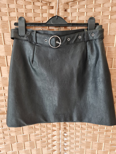 H&M Black pleather skirt 10