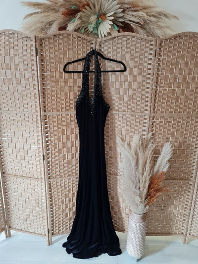 Niki Black Velvet Halterneck Maxi 14