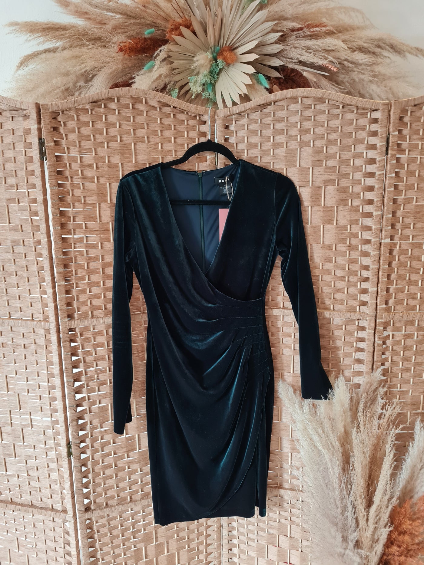 DKNY Green Velvet Dress Size 10