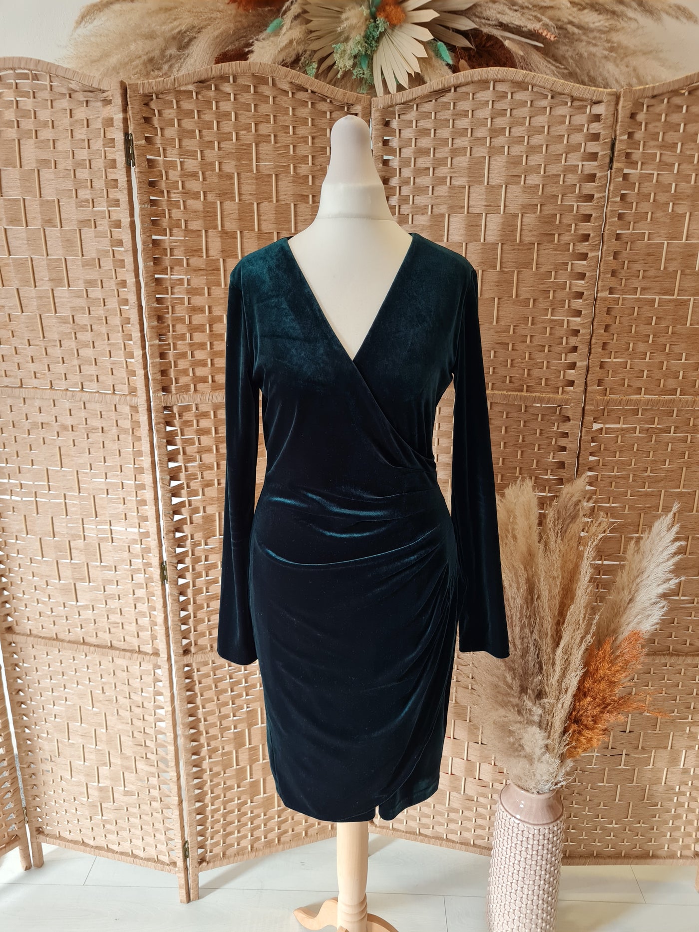 DKNY Green Velvet Dress Size 10