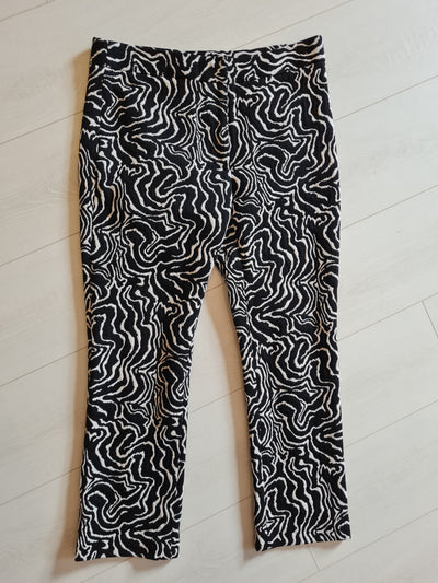 Zara black and white trousers L