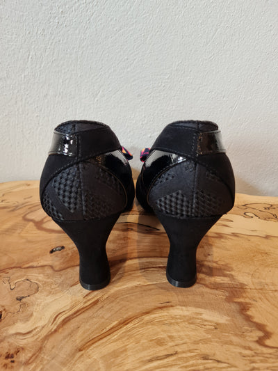Ruby Shoo Black Bow Shoes Size 7