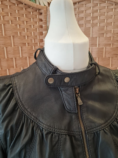 Ted Baker black leather bomber jacket 12/14