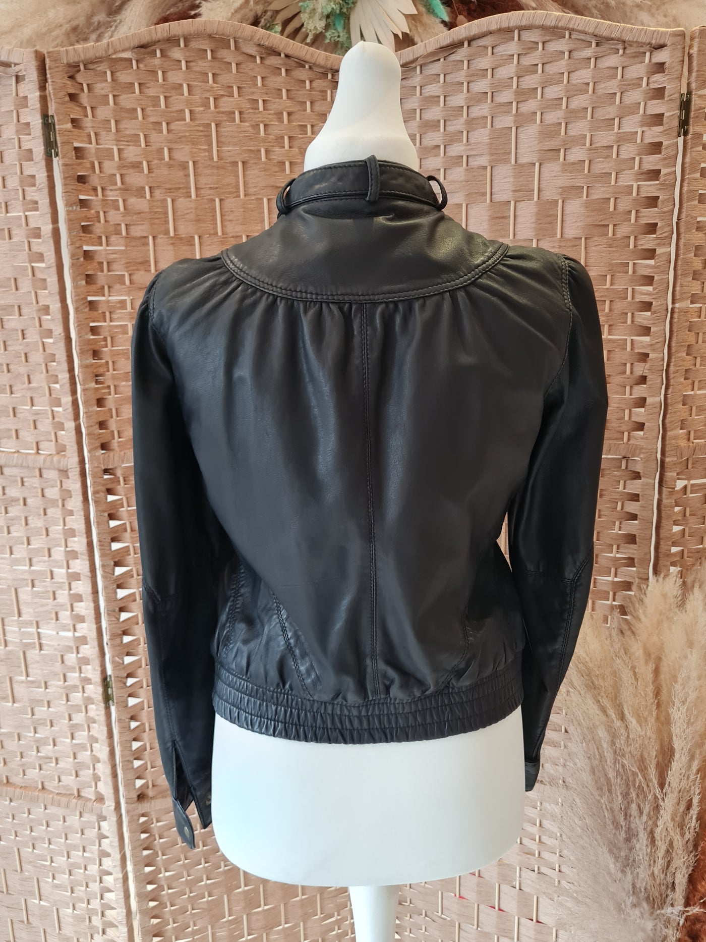 Ted Baker black leather bomber jacket 12/14