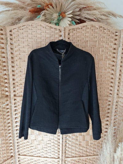 Annette Gortz Black Bomber Jacket Size 12