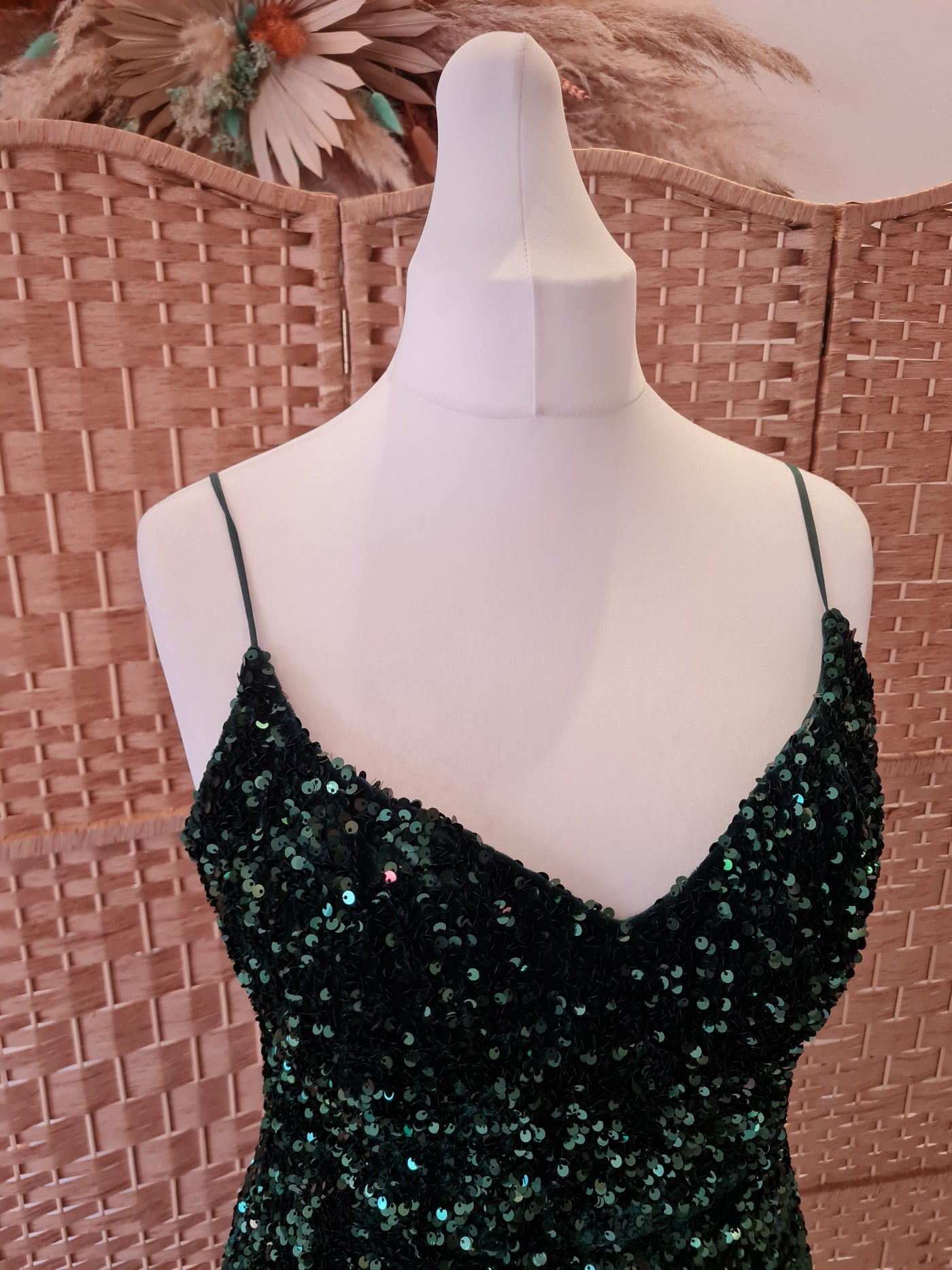 Green Sequin Formal dress size 14