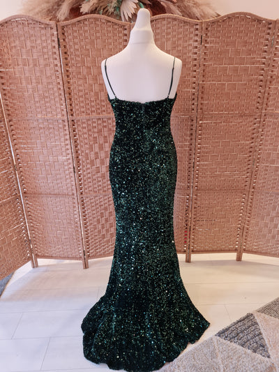 Green Sequin Formal dress size 14