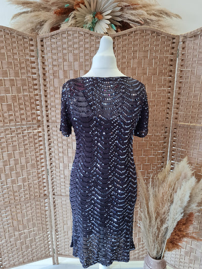 M&S Crochet sequin Dress 16 New