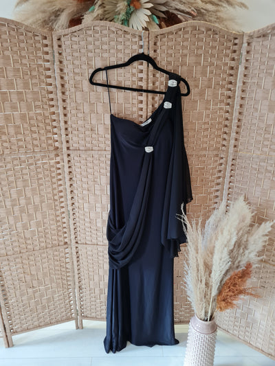 KDK London Black one shoulder Maxi L