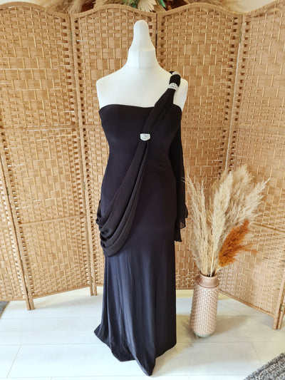 KDK London Black one shoulder Maxi L