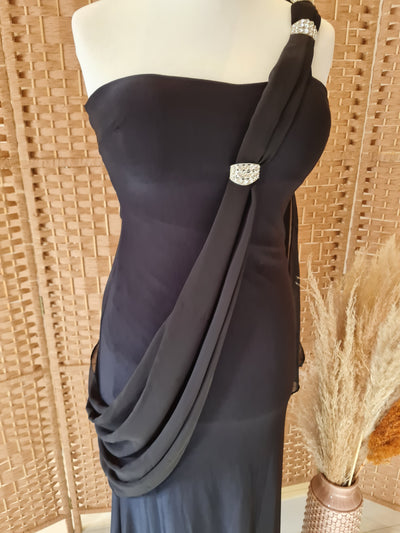 KDK London Black one shoulder Maxi L