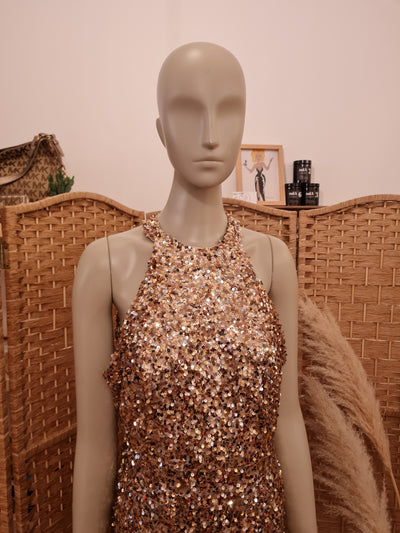 River island Gold sequin jumpsuit 14 New RRP £85