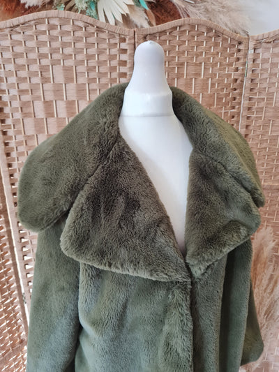 Md'M khaki fur coat M