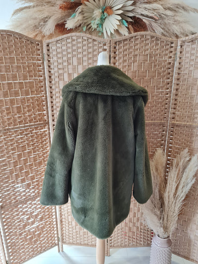 Md'M khaki fur coat M