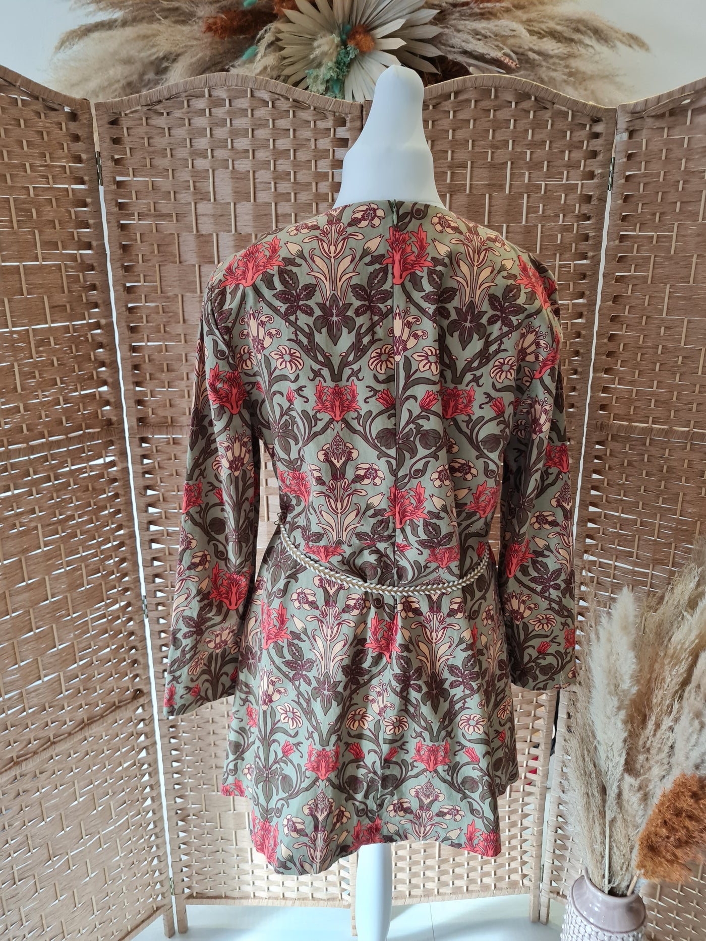 Zara Sage floral dress XXL New RRP 29.99