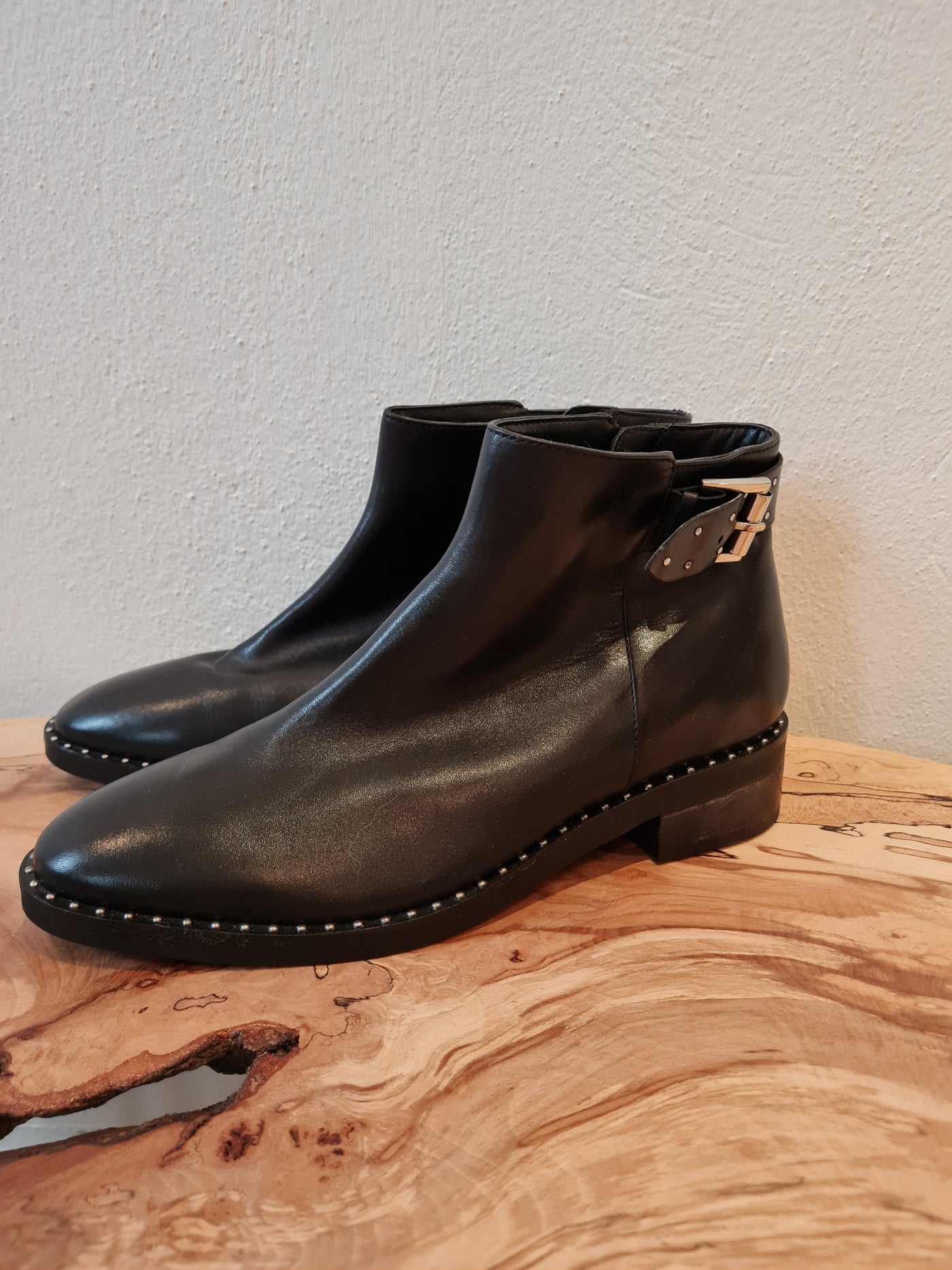 M&S black leather ankle boots 7.5
