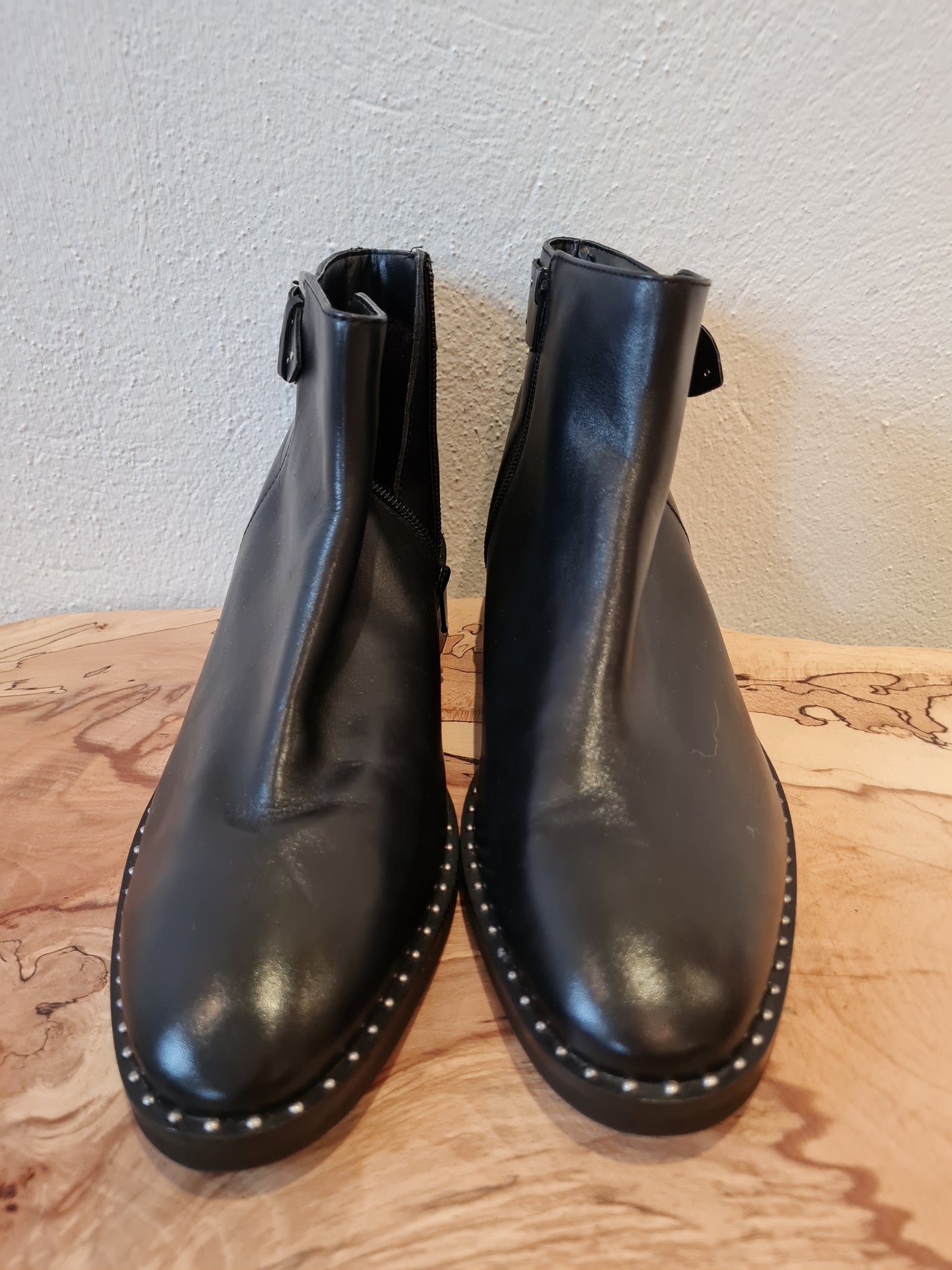 M&S black leather ankle boots 7.5