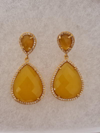 Yellow drop earrings