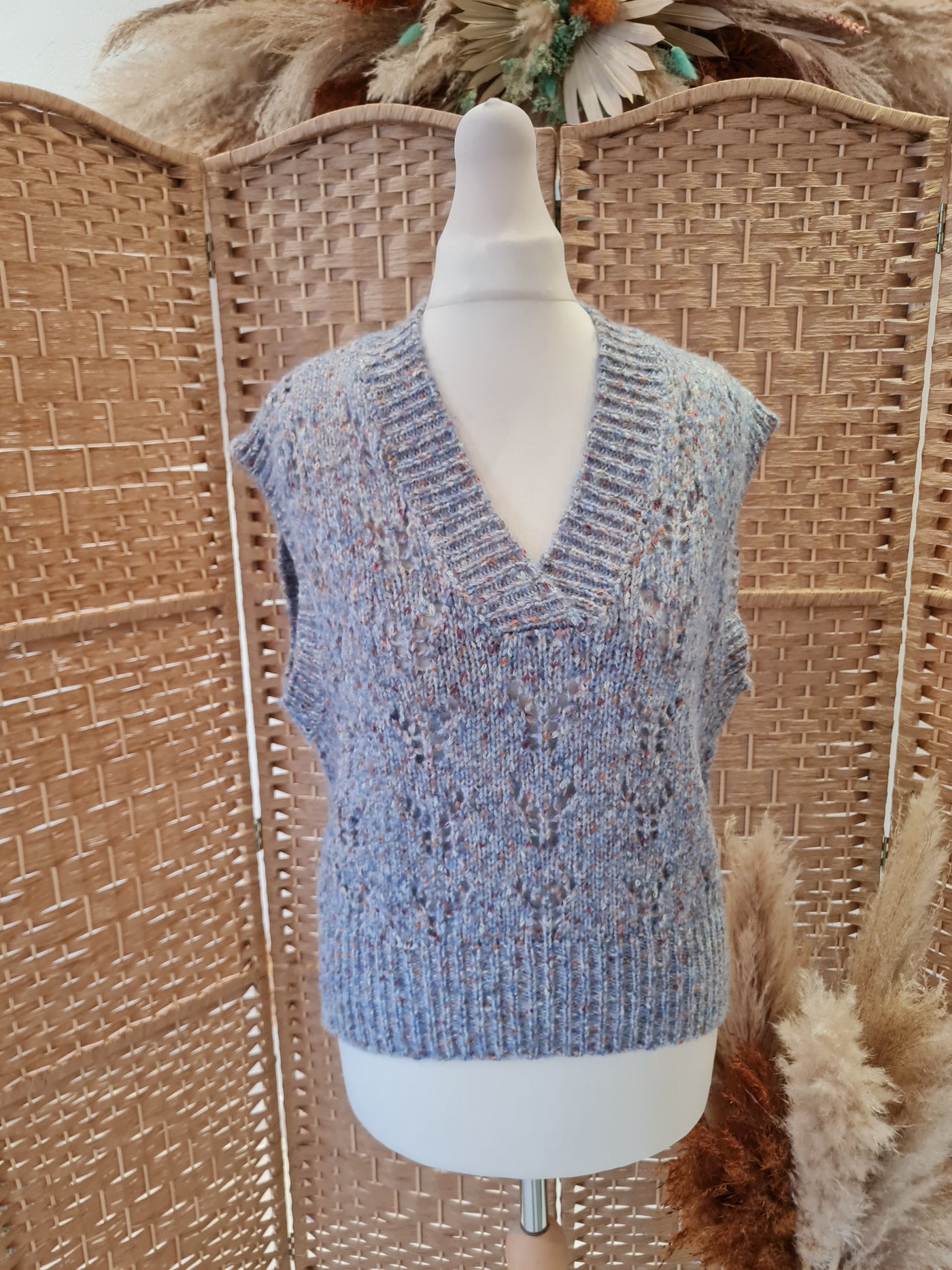 Soaked In luxury blue knitted Vest XS New RRP £60