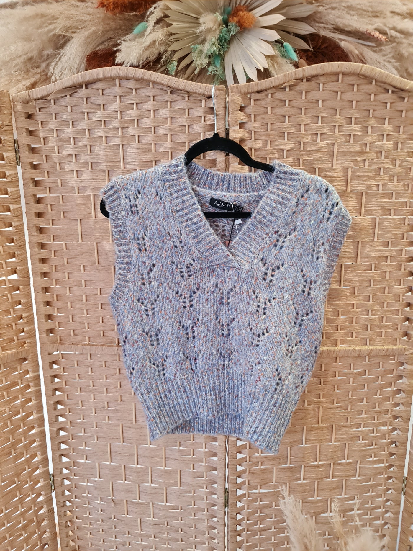 Soaked In luxury blue knitted Vest XS New RRP £60