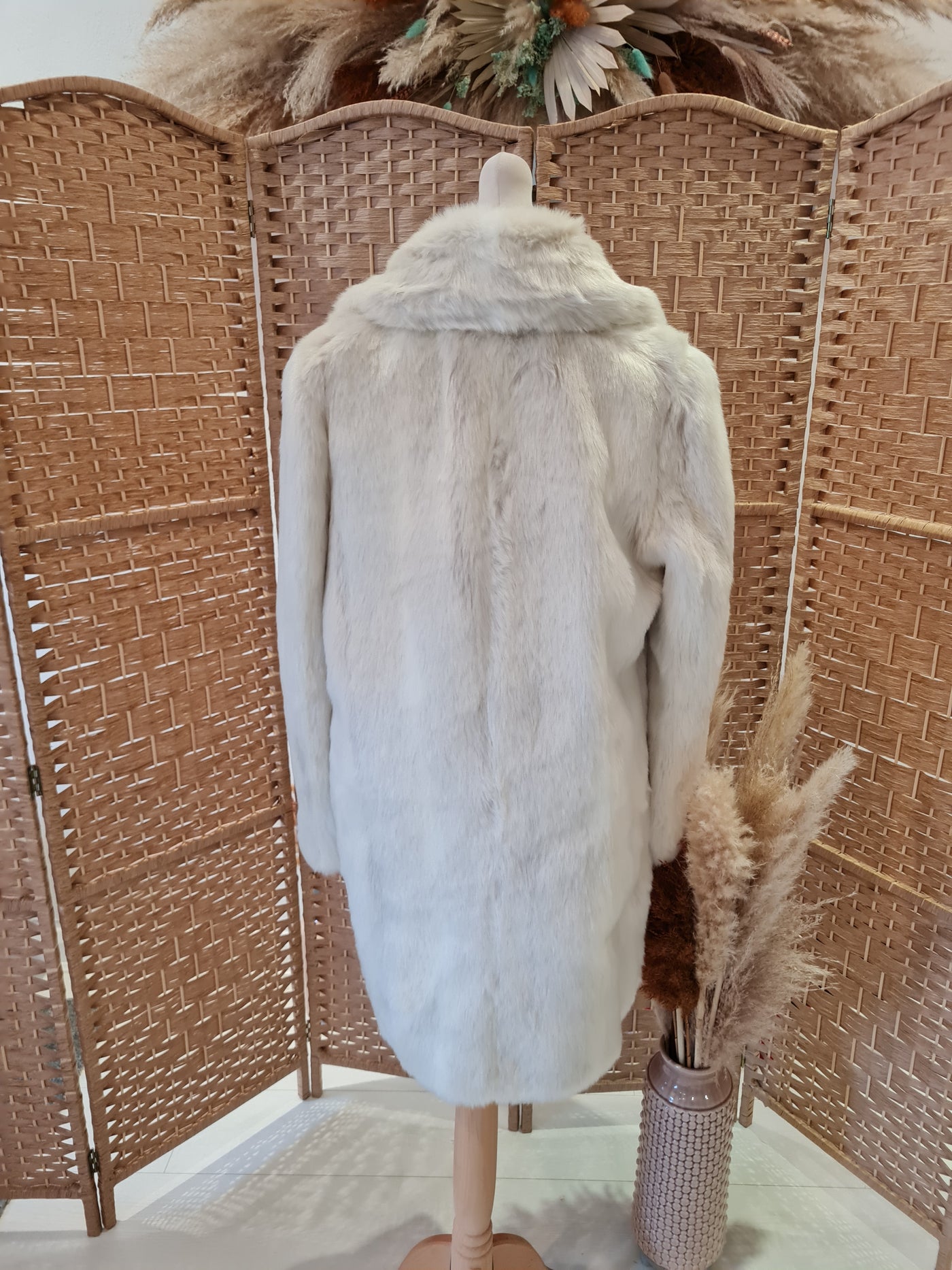 M&S Winter white fur coat 8