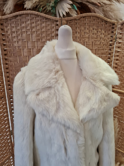 M&S Winter white fur coat 8