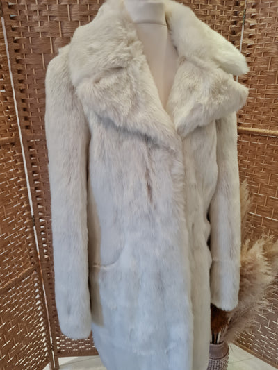 M&S Winter white fur coat 8