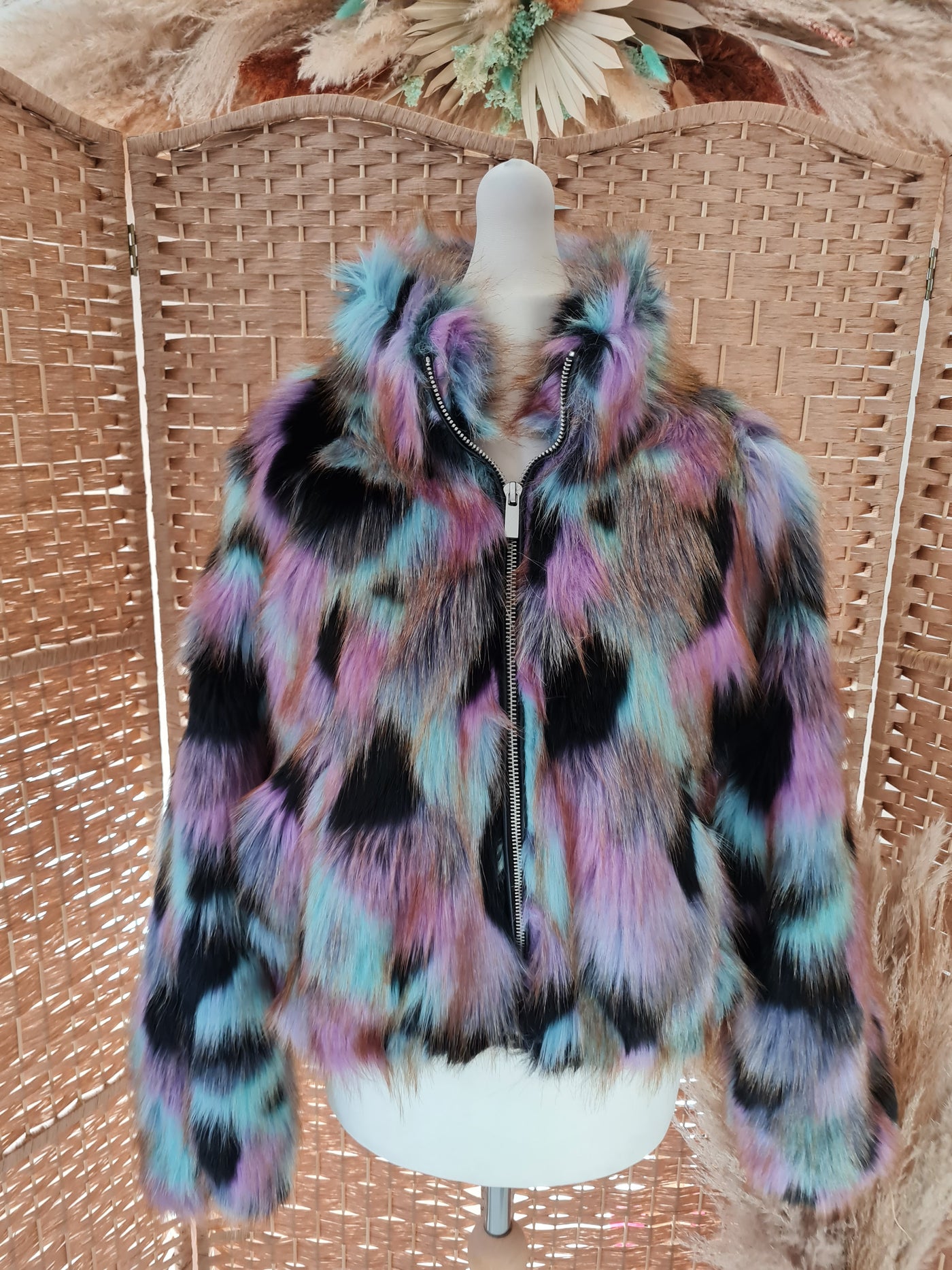 French Connection multi fur bomber S £160