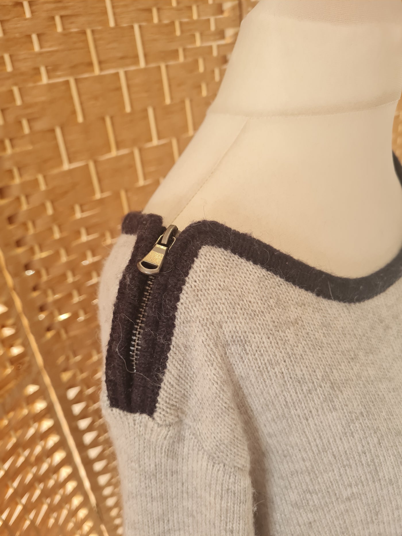 Mint Velvet Grey zip shoulder jumper 16