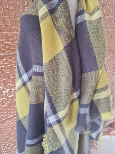 Joules green check scarf