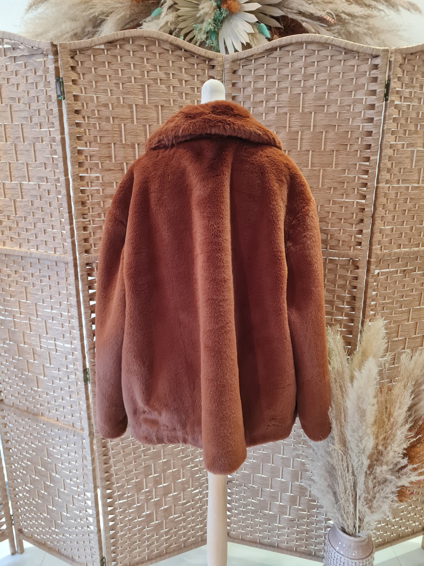 M&S Tan fur Jacket 22 New £59