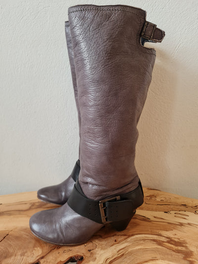 Fly London grey knee boots 6