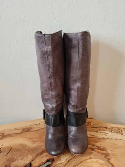 Fly London grey knee boots 6