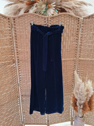 Whistles blue Velvet Trousers 12 New RRP £159