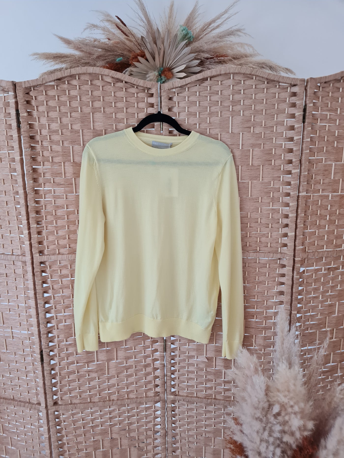 M&S yellow merino wool jumper 14