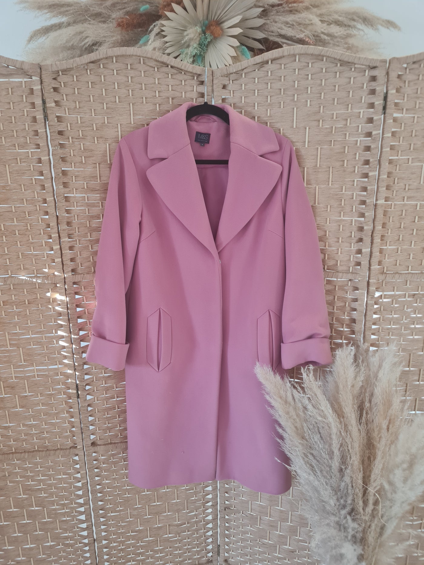 M&S pink coat 8