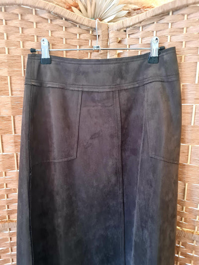 Foxie Dox Olive Suedette Skirt S