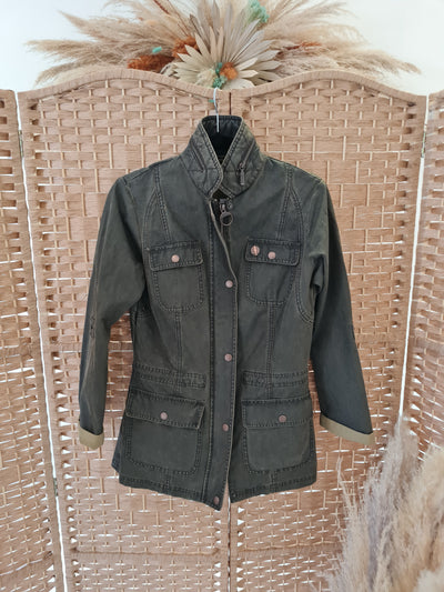 Barbour green waxed cotton Jacket 8