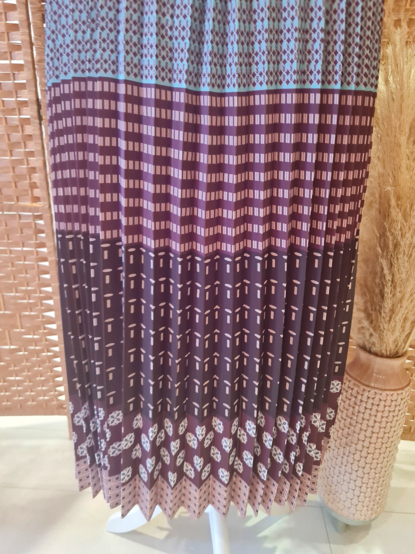 Day Birger et Mikkelsen Brown Multi Pleated Skirt 44 NWT
