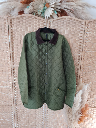 Barbour green quilted jacket XL