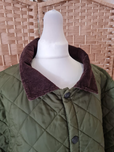 Barbour green quilted jacket XL